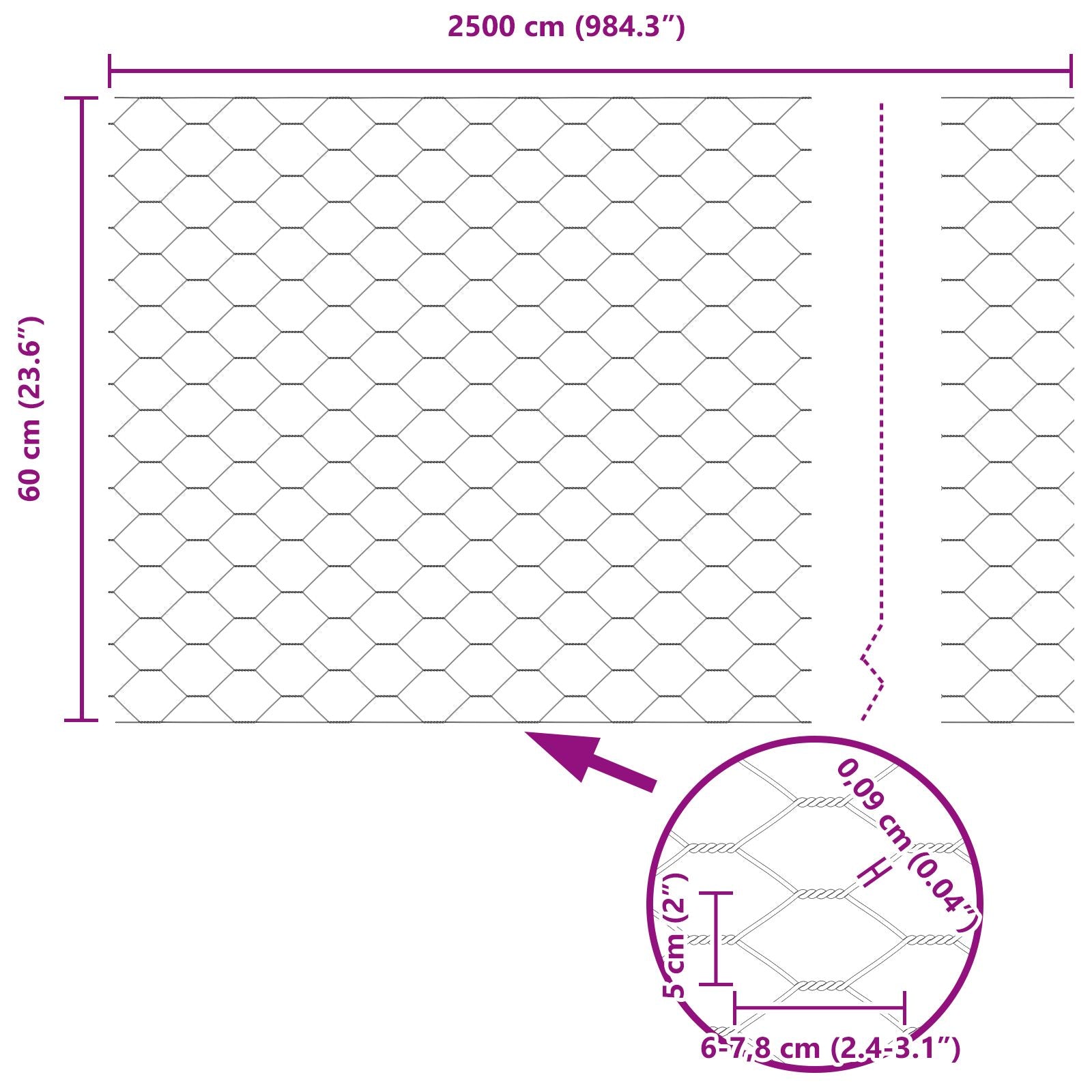 Hekpalen 11 Stuks U-Kanaal Grijs 60 Cm Staal,  Hexagonaal Hek Grijs 0.6X25 M Staal