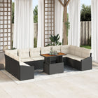 Loungeset 11-delig poly riet zwart