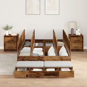 Storage Bed Frame with Drawer Storage Old Wood 120 cm Engineered Wood