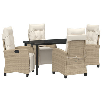 5-Delig Tuin Eetset Beige Poly Rattan