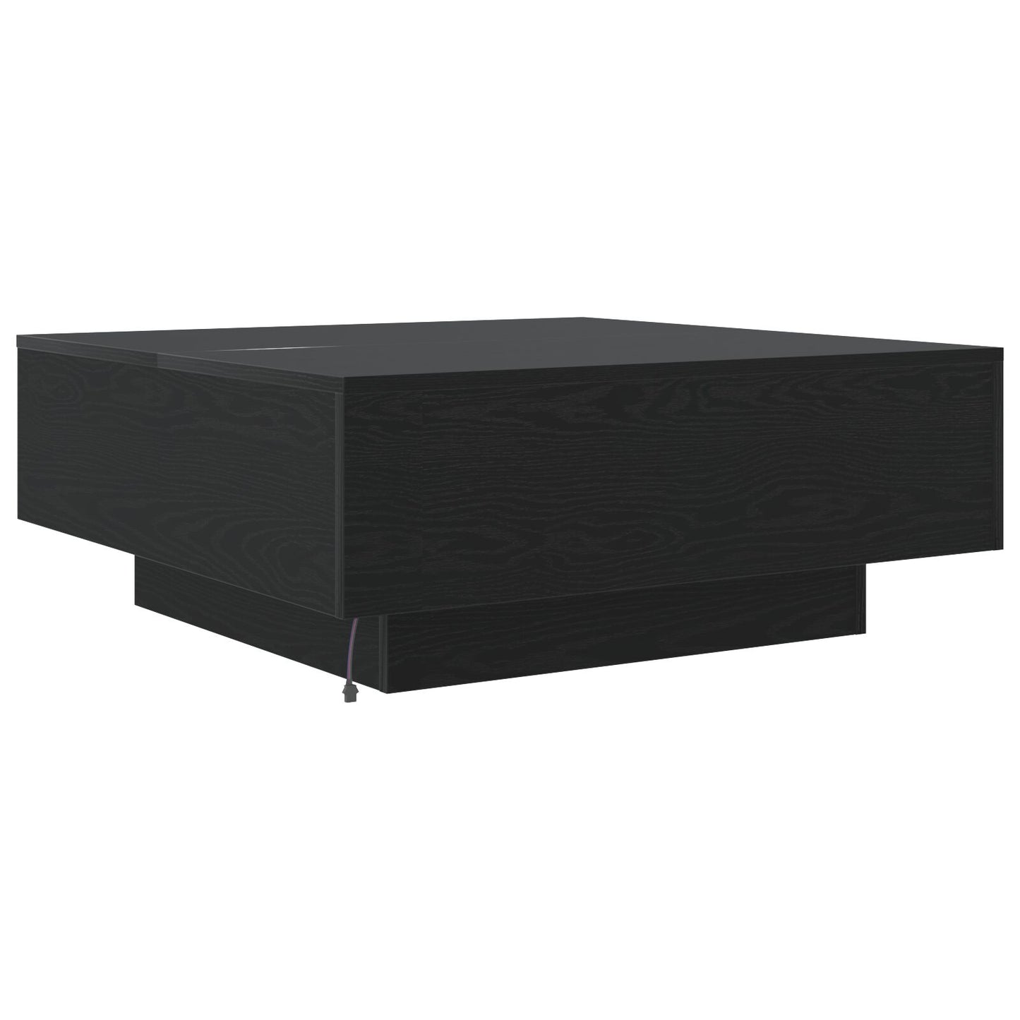 Salontafel Met Led-Verlichting Zwarte Eik 80X80X31 Cm