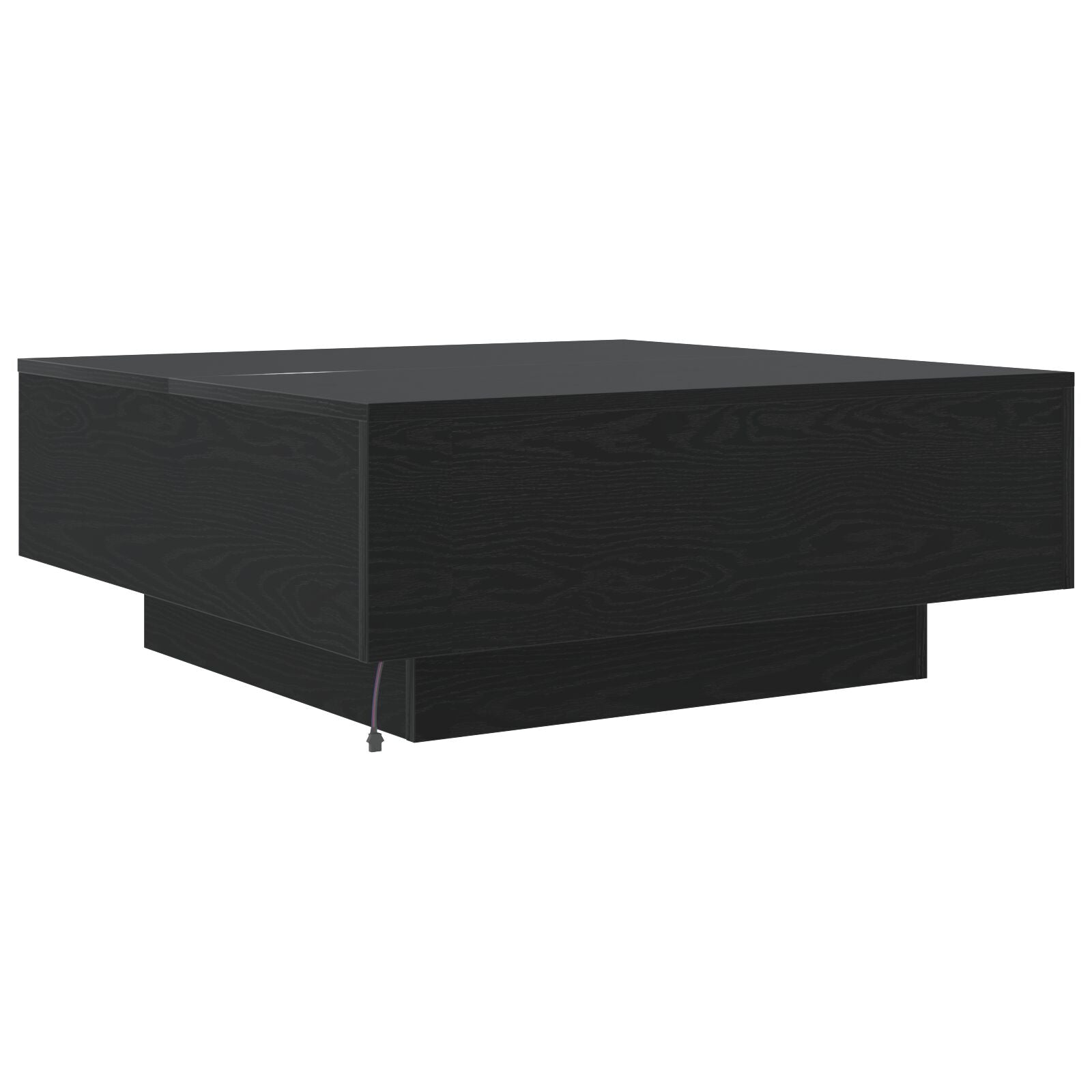 Salontafel Met Led-Verlichting Zwarte Eik 80X80X31 Cm