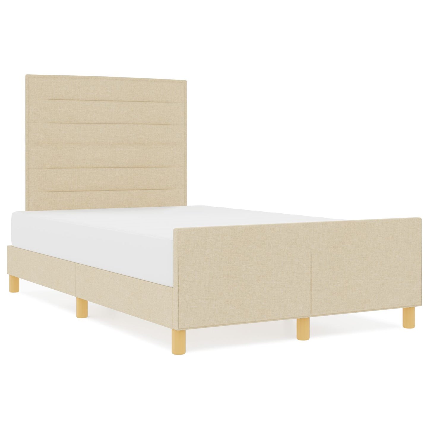 Bedframe Crème 120X200 Cm Bekleding Crème