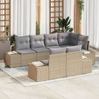 Tuinbankenset 7-delig poly rattan beige