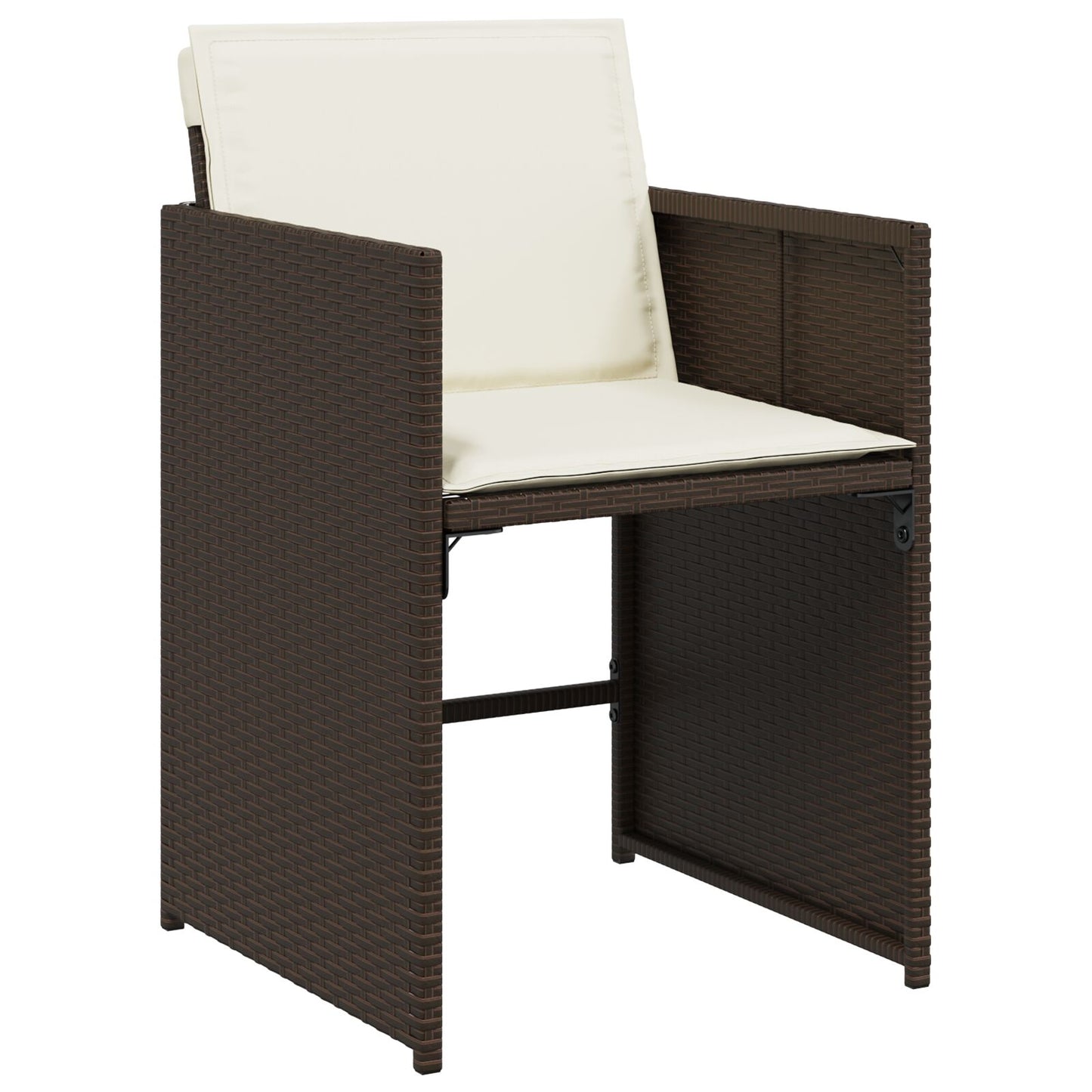 5-Delige Tuin Dining Set Met Kussens Bruin Poly Rattan