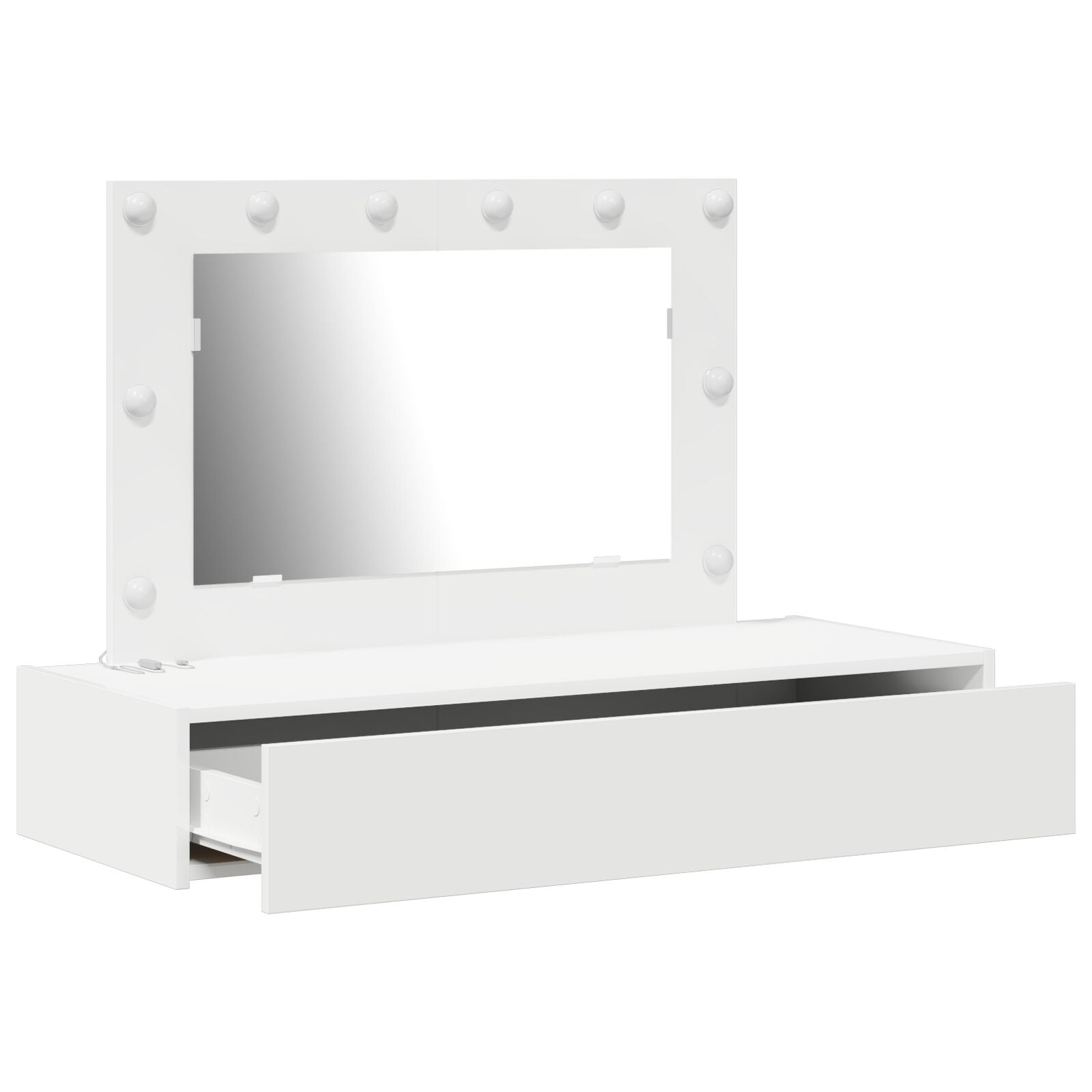 Wandhangende Kaptafel Lichten 100 x 40 x 70 cm Wit met LED