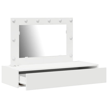 Wandhangende Kaptafel Lichten 100 x 40 x 70 cm Wit met LED