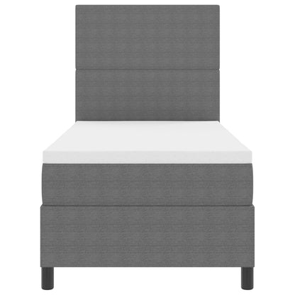 Boxspringbed Met Matras Lichtgrijs 100X200 Cm Corduroy Stof