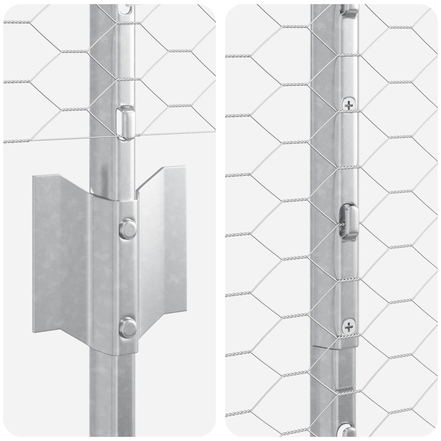 Hekposten 22 Stuks U-Kanaal 100 Cm Gegalvaniseerd Staal,  Zeshoekig Hek 1X100 M Gegalvaniseerd Staal