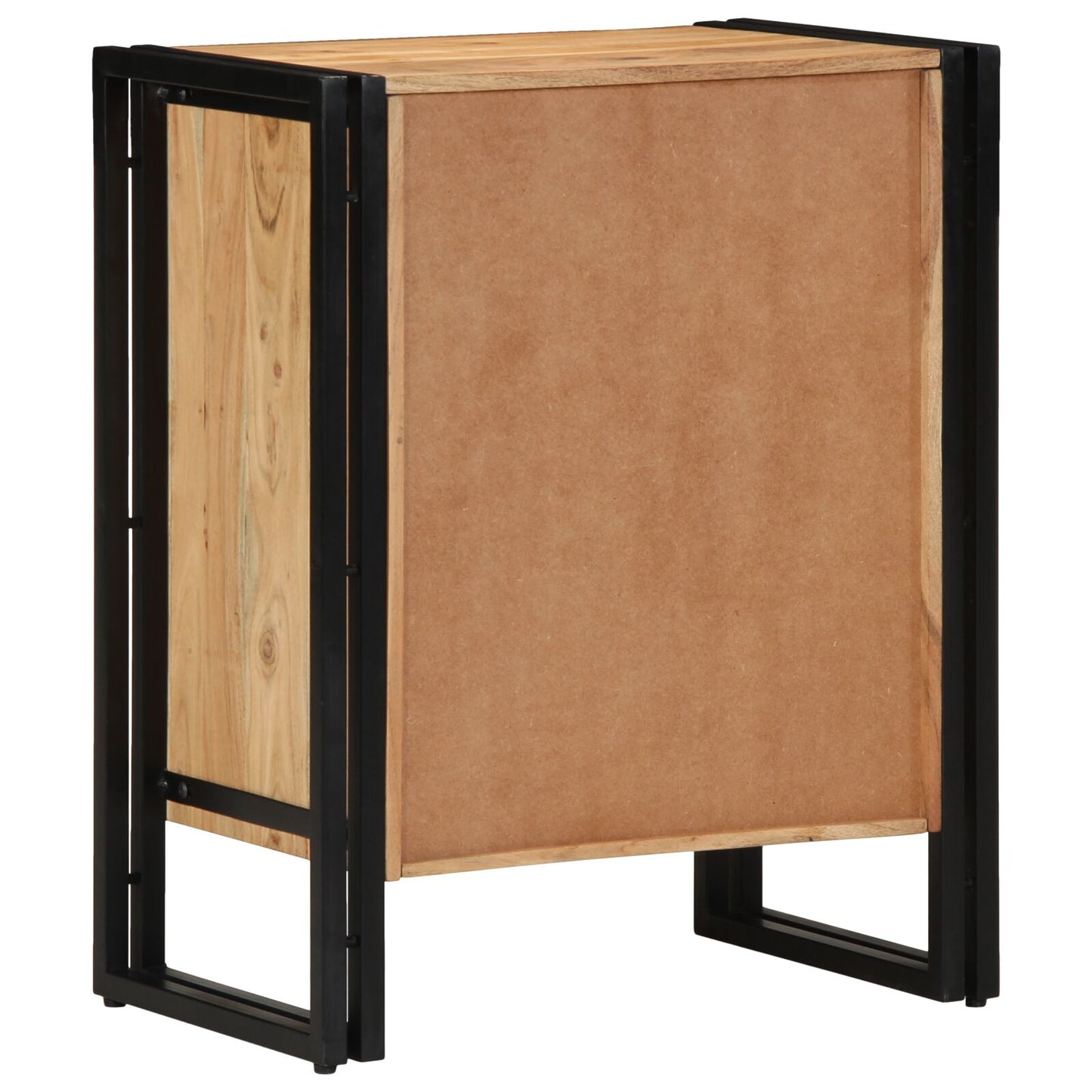 Schoenenkast Zwart 30X30X40 Cm En Staal Massief acaciahout