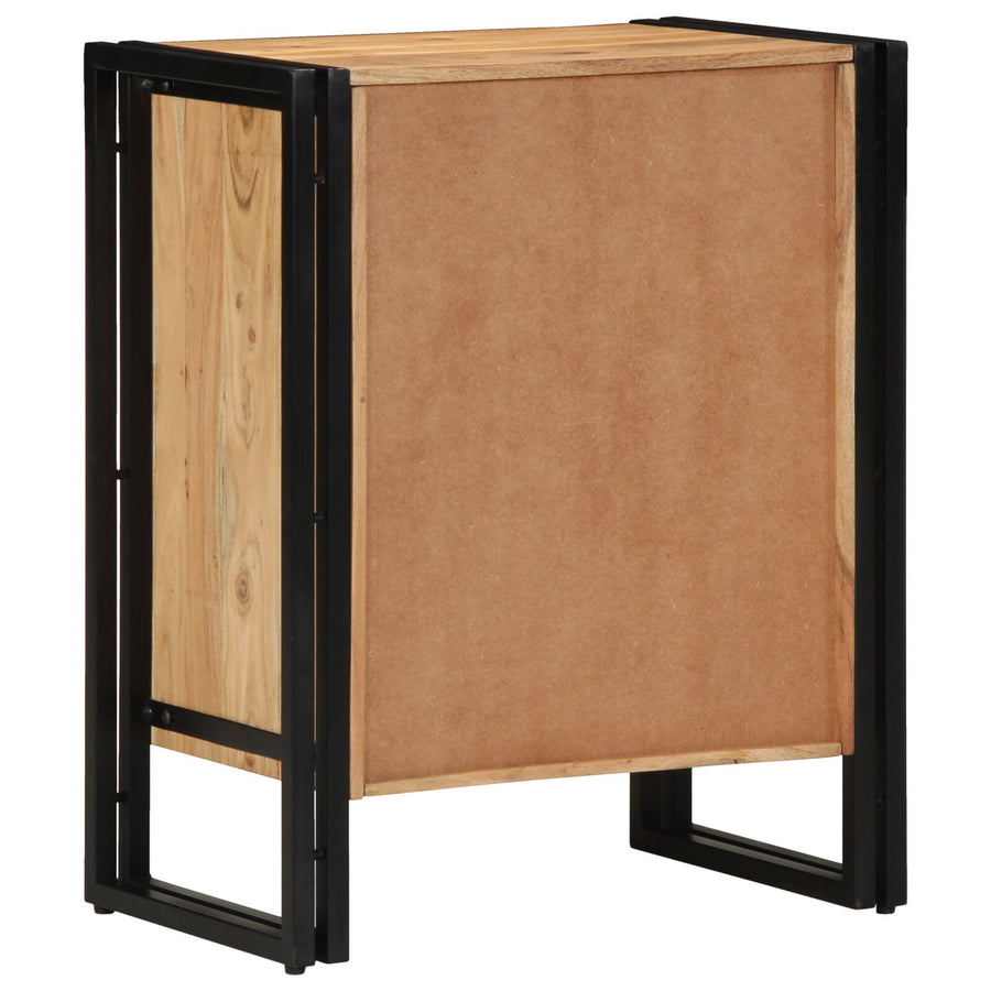 Schoenenkast Zwart 30X30X40 Cm En Staal Massief acaciahout
