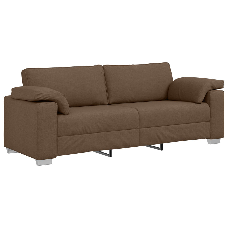 2 Delige Bankset Met Kussens Bruine Stof