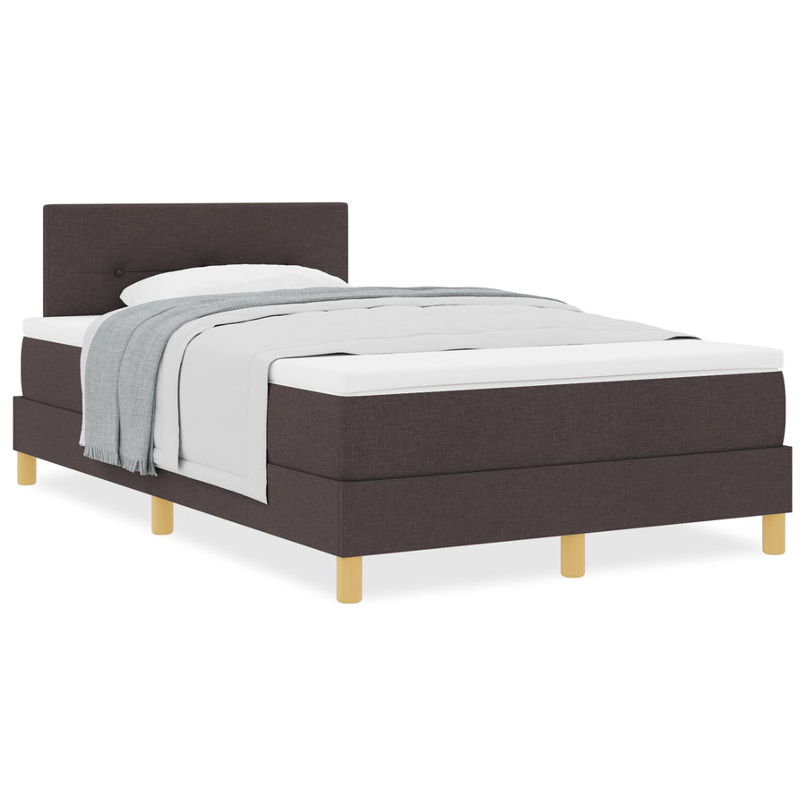 Boxspringbed Met Matras Stof Donkerbruin 120 x 200 cm Knopen met knopen