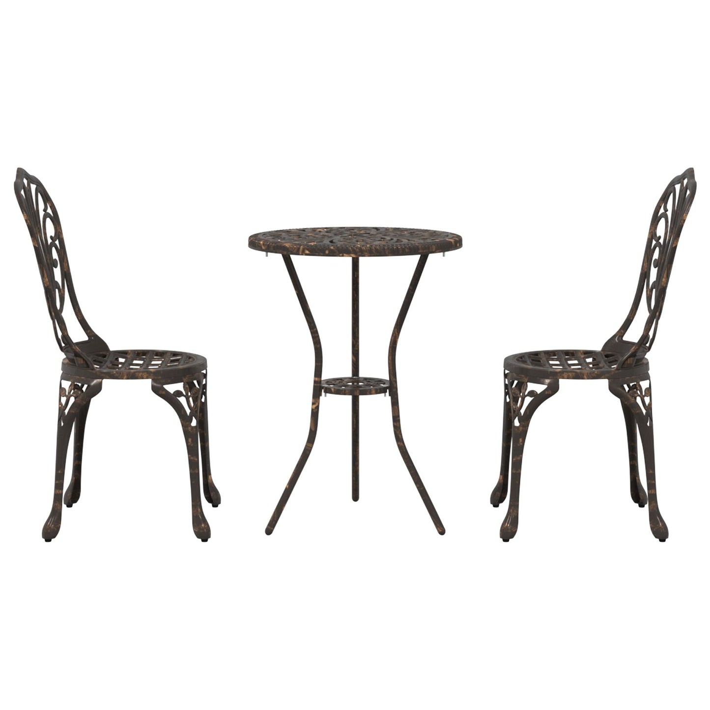 3-Delige Tuin Bistro Set Gietaluminium Brons