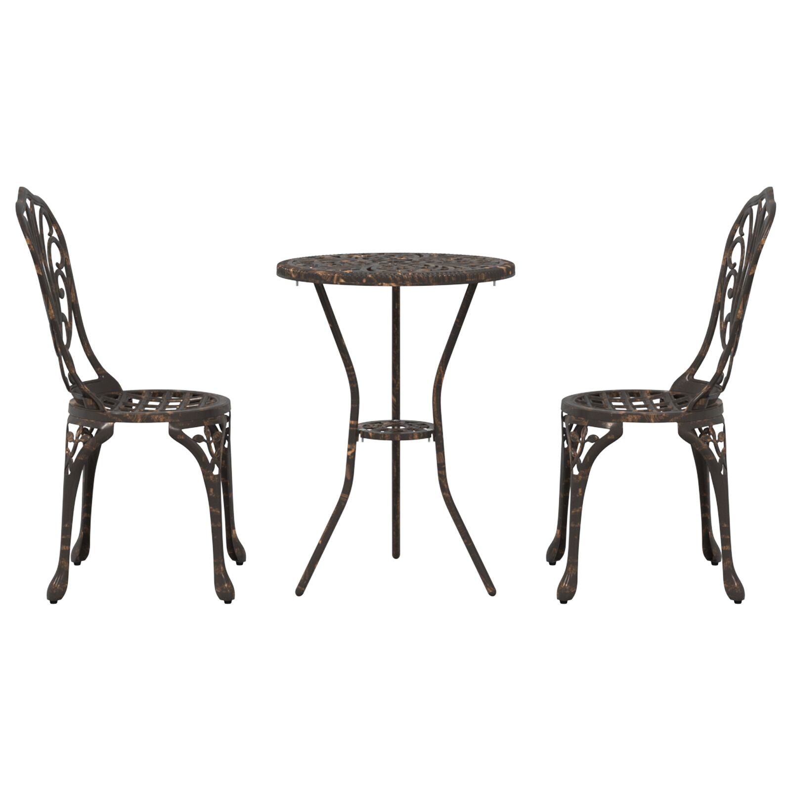 3-Delige Tuin Bistro Set Gietaluminium Brons