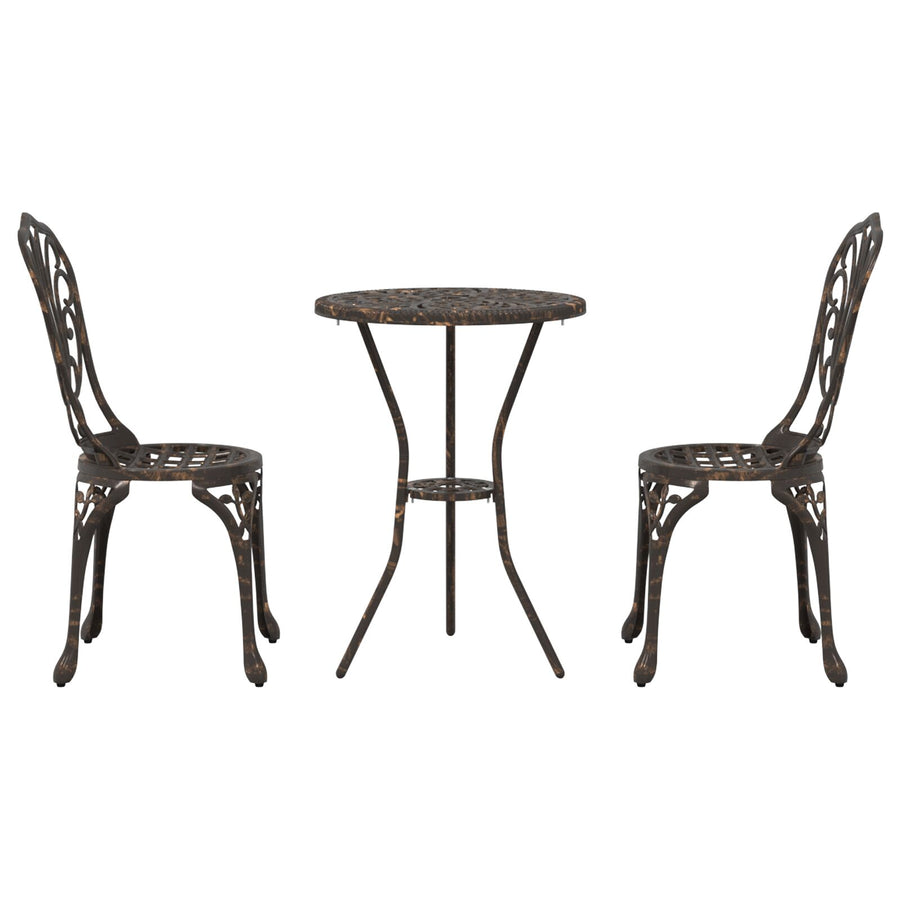 3-Delige Tuin Bistro Set Gietaluminium Brons