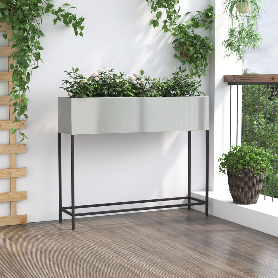 Verhoogde Tuinbak Gegalvaniseerd staal 100 x 26 x 82 cm