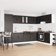 Keukenkast 80x46 cm zwart bewerkt hout