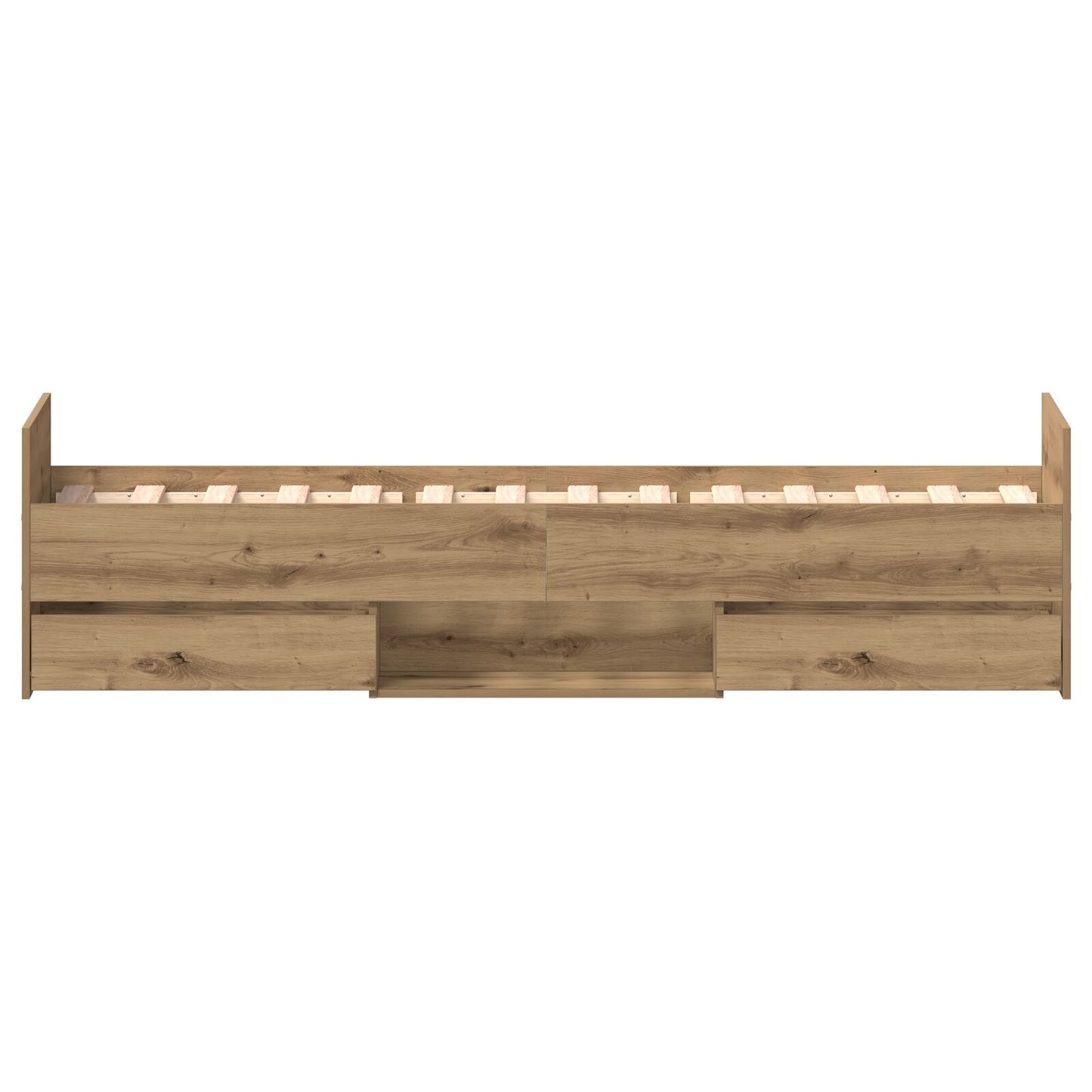 Bedframe Zonder Matras Artisan Eiken 75X190 Cm Bewerkt Hout