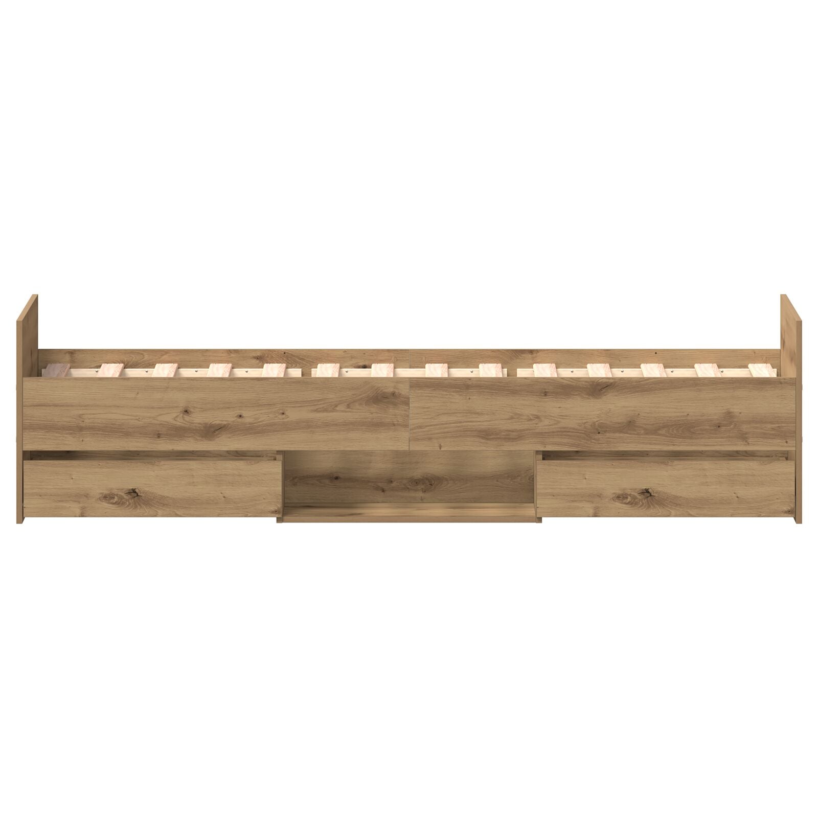 Bedframe Zonder Matras Artisan Eiken 75X190 Cm Bewerkt Hout