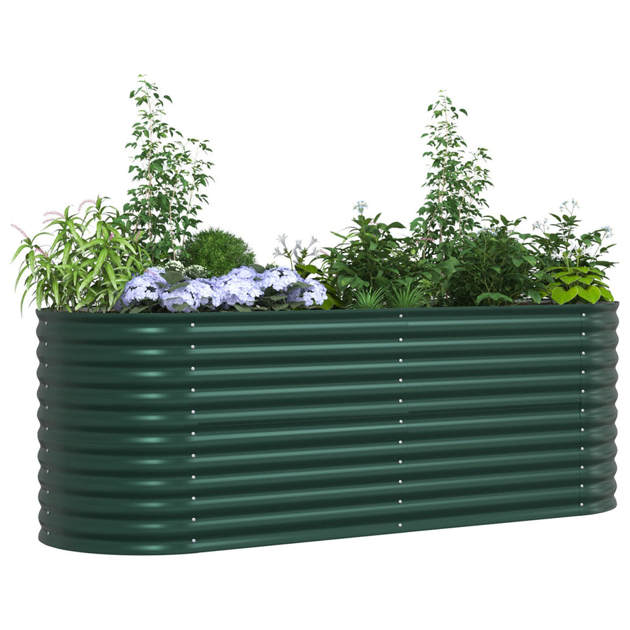 Tuin Verhoogd Bed Gegalvaniseerd Staal 240 x 80 x 81 cm Groen