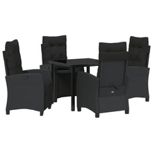 5-Delige Tuin Eetset Zwart Poly Rattan
