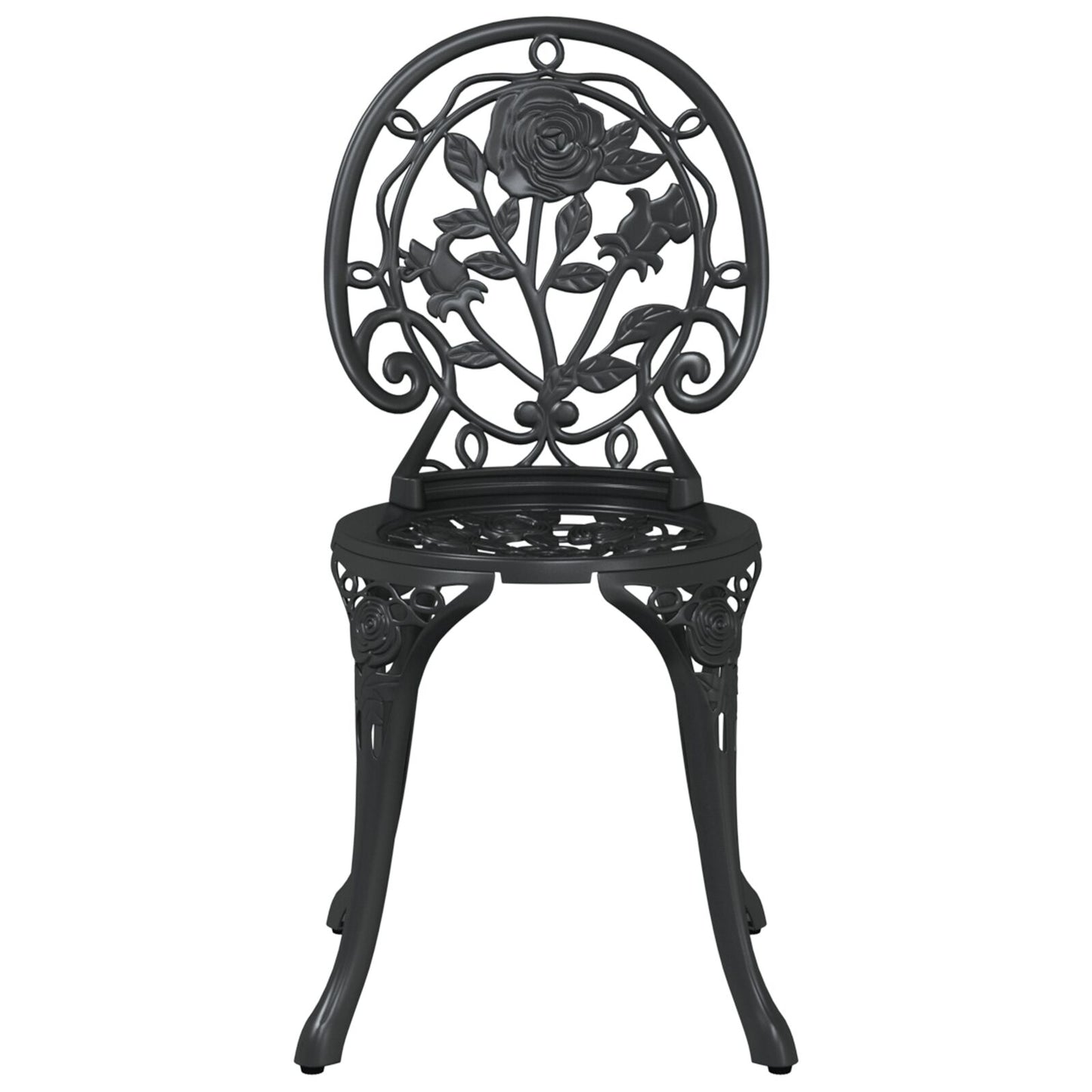 3-Delig Tuin Bistro Set Giet铝 Zwart