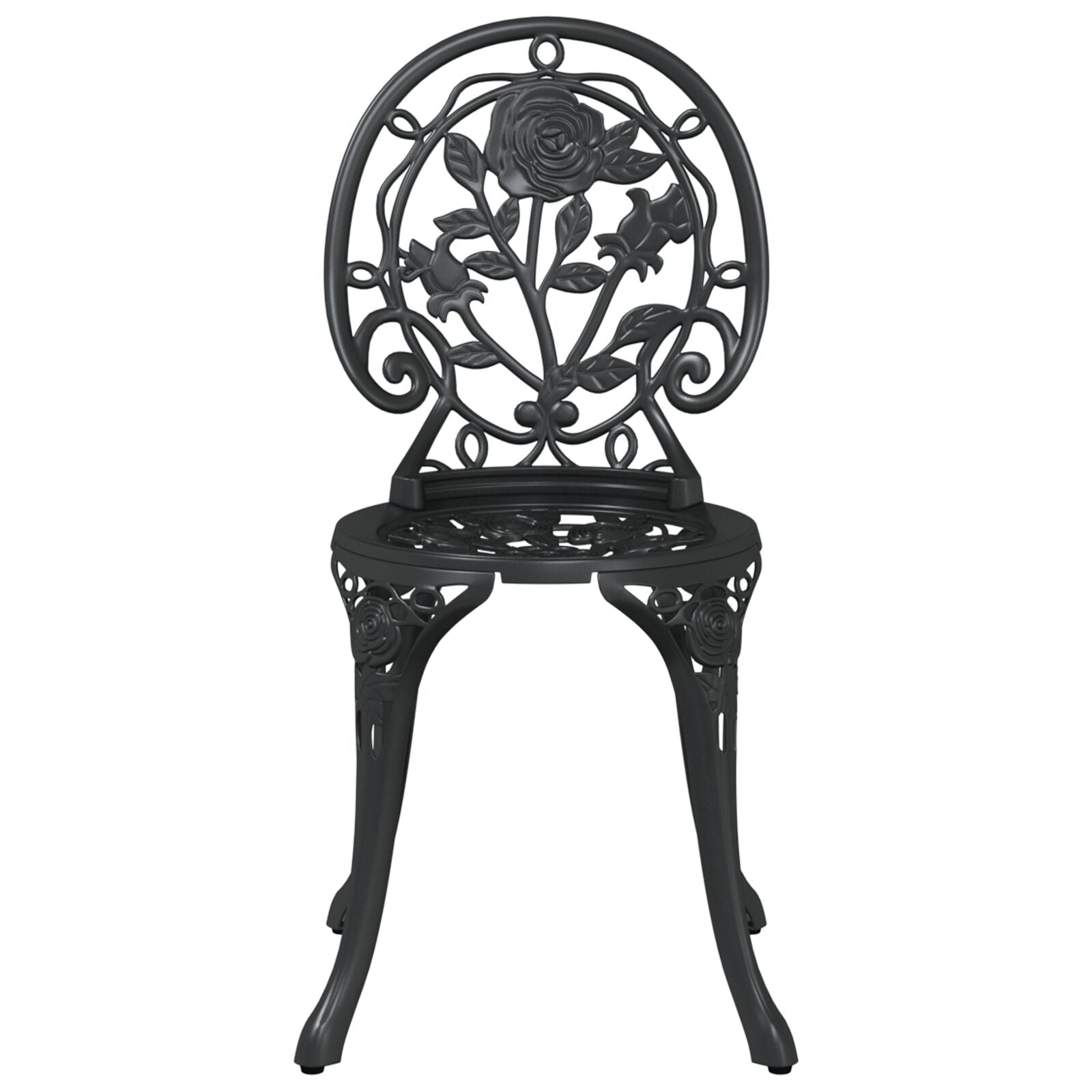 3-Delig Tuin Bistro Set Giet铝 Zwart