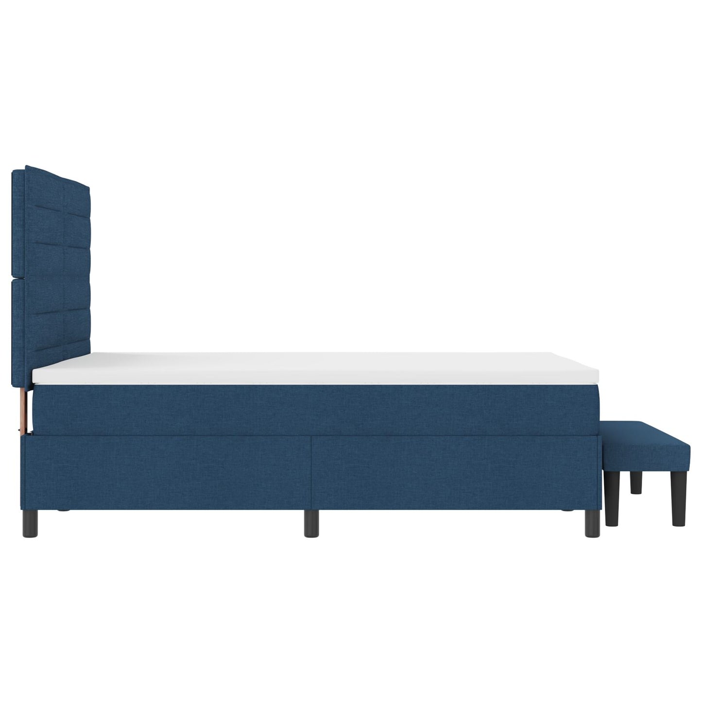 Boxspring Bed Met Matras & Bank Stof Blauw 140 x 200 cm Lijnen ontwerp
