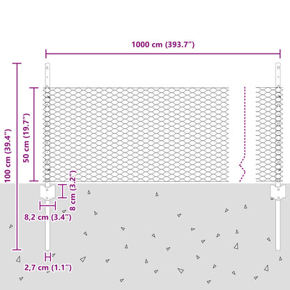 Hekpalen 11 Stuks U-Kanaal Groen 60 Cm Staal,  Hexagonaal Hek Groen 0.5X10 M Staal
