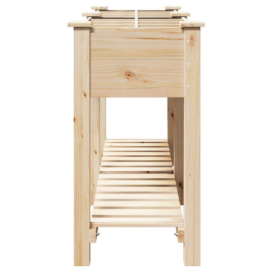 Tuinbak Met Rasters 161X43X76 Cm Massief Vurenhout 161.5 x 45 x 76.5 cm