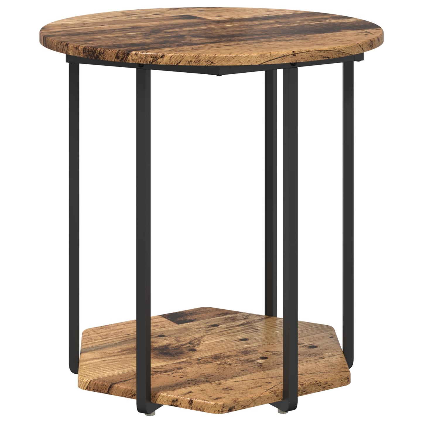 Bijzettafeltjes 2 Stuks Combinatie Van Hout En Metaal Oud Hout
