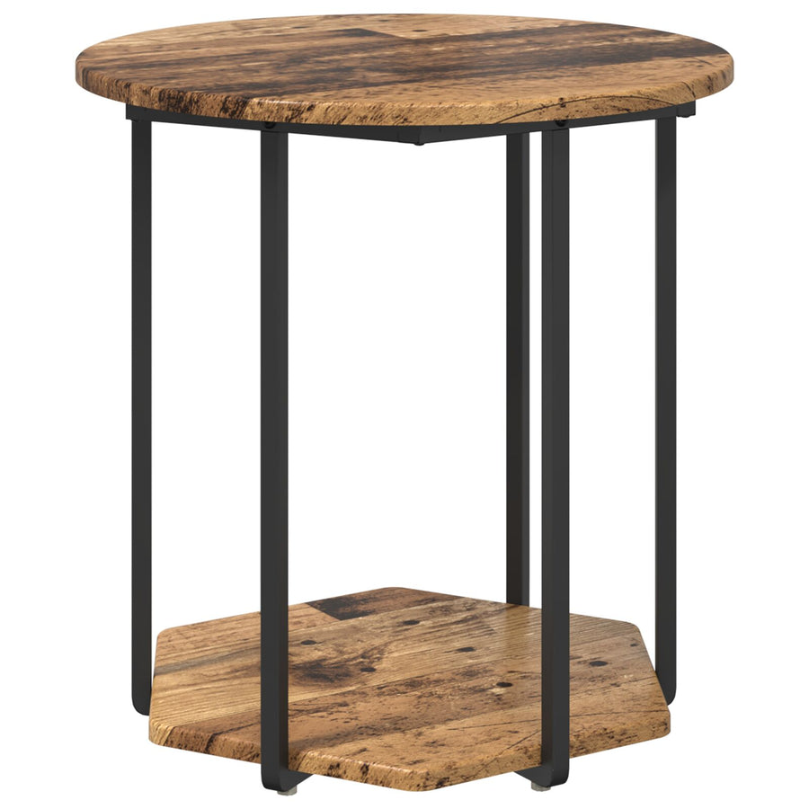 Bijzettafeltjes 2 Stuks Combinatie Van Hout En Metaal Oud Hout