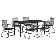 7-Delige Tuindining Set Zwart Pvc Rattan