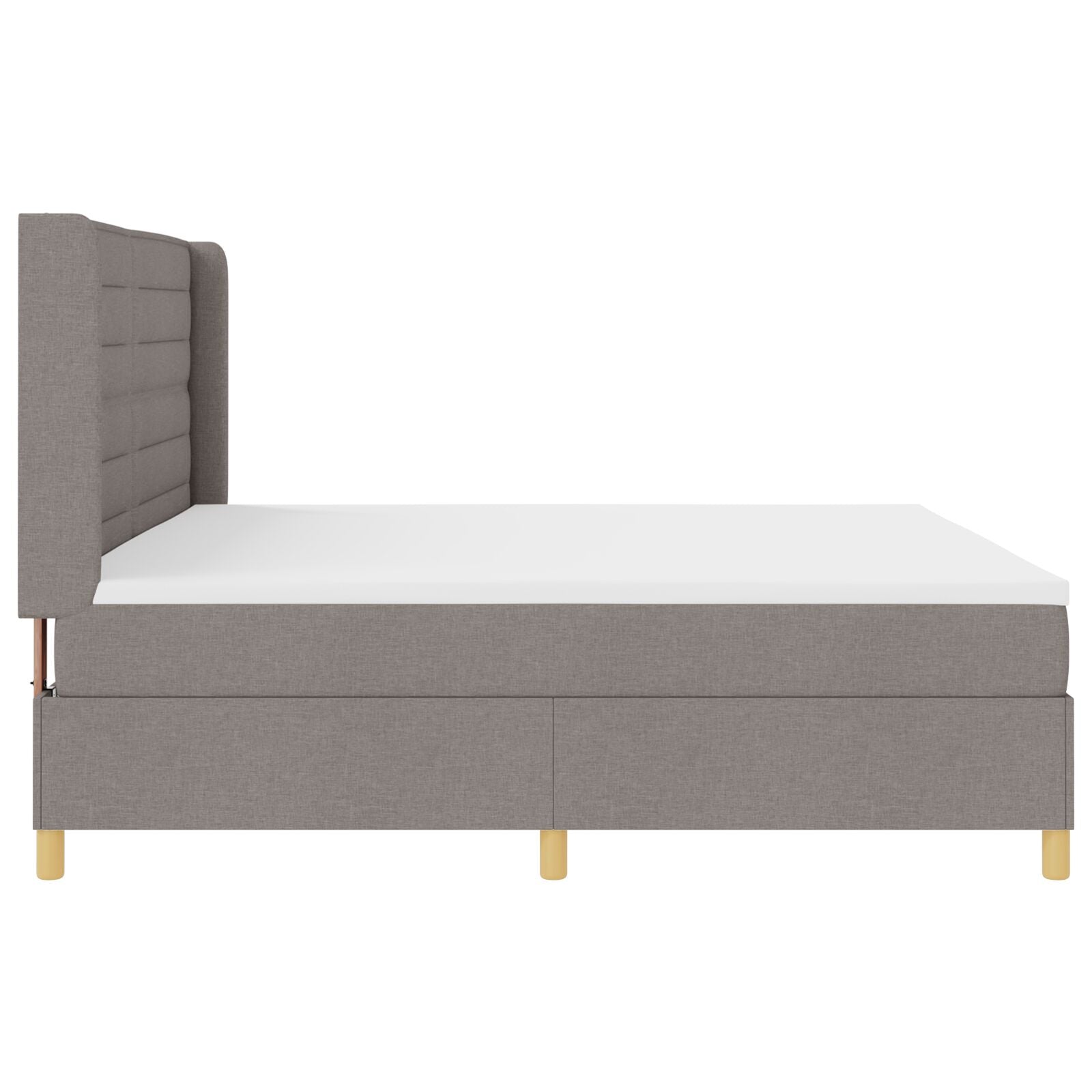 Boxspring Bed Met Matras Taupe 200X200 Cm Stof Blauw