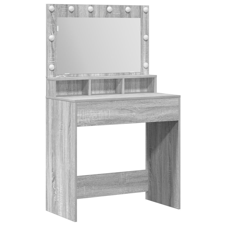 Kaptafel Met Led Verlichting 79X41X135 Cm Grijs sonoma 75,5 x 41 x 135 cm