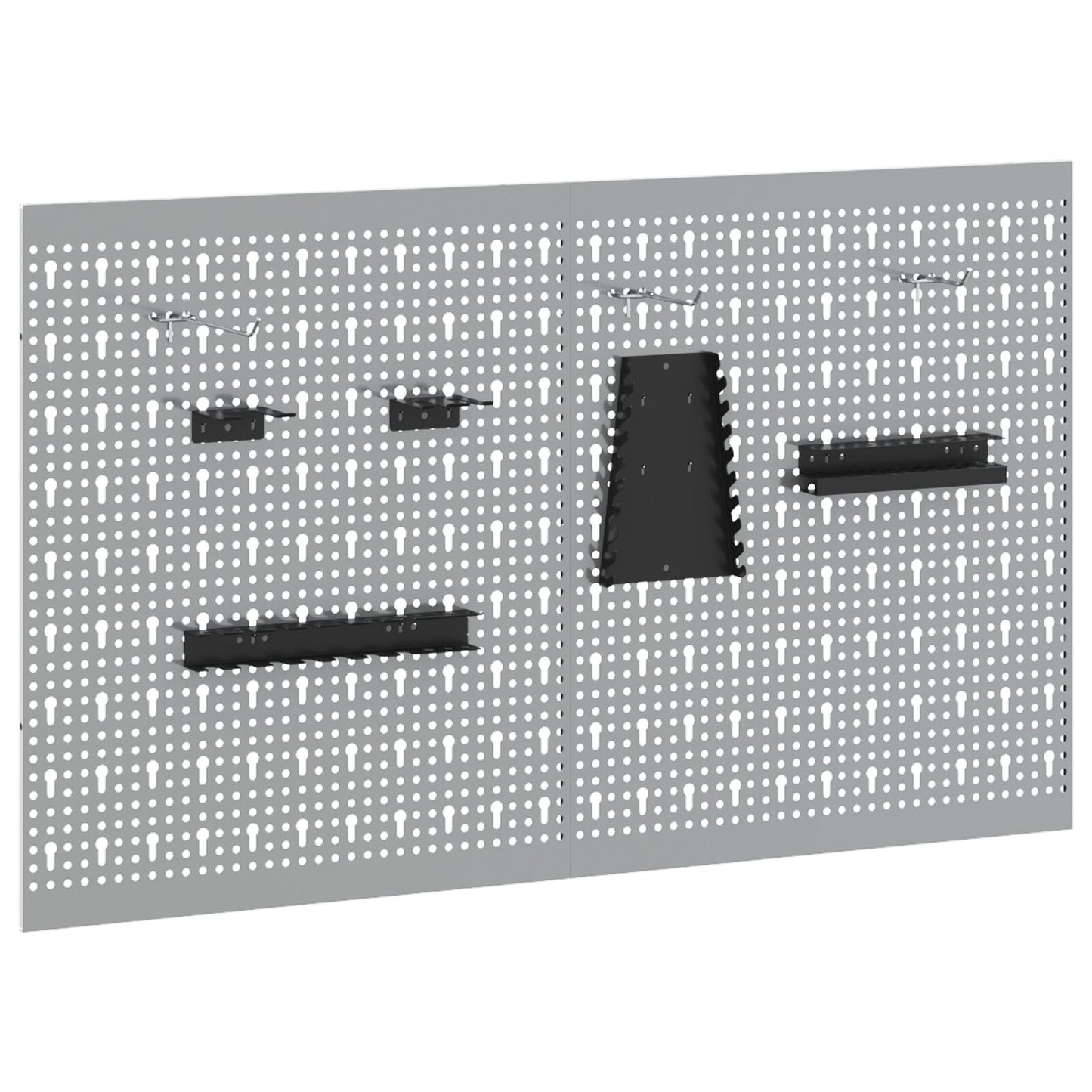 Pegboards 2 Stuks Met 8 Accessoires Grijs 50X Staal 60 cm