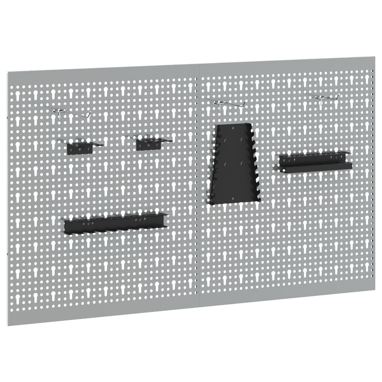 Pegboards 2 Stuks Met 8 Accessoires Grijs 50X Staal 60 cm