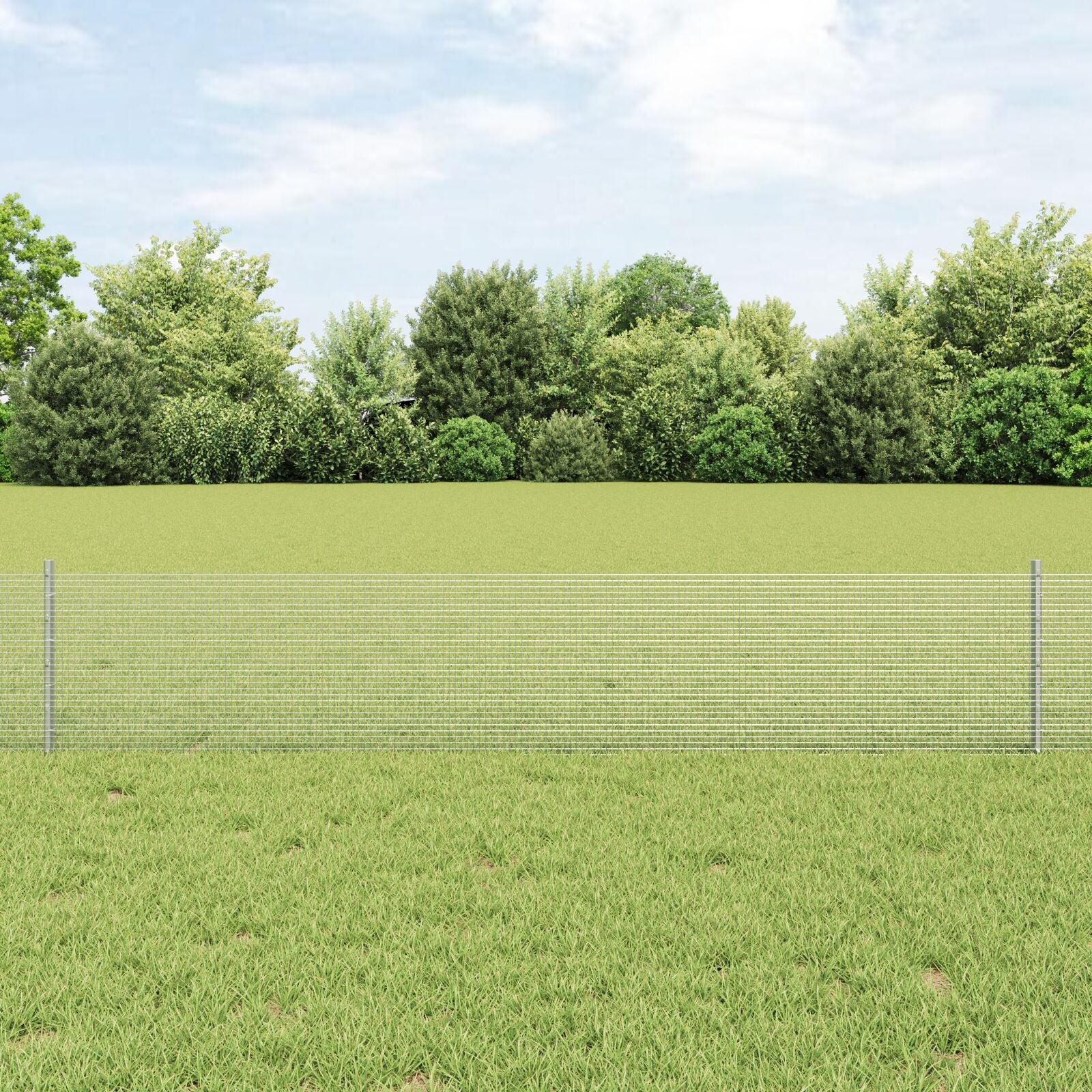 Gelaste Draadhek Met 5 U-Posts Zilver 0.4X10 M Staal