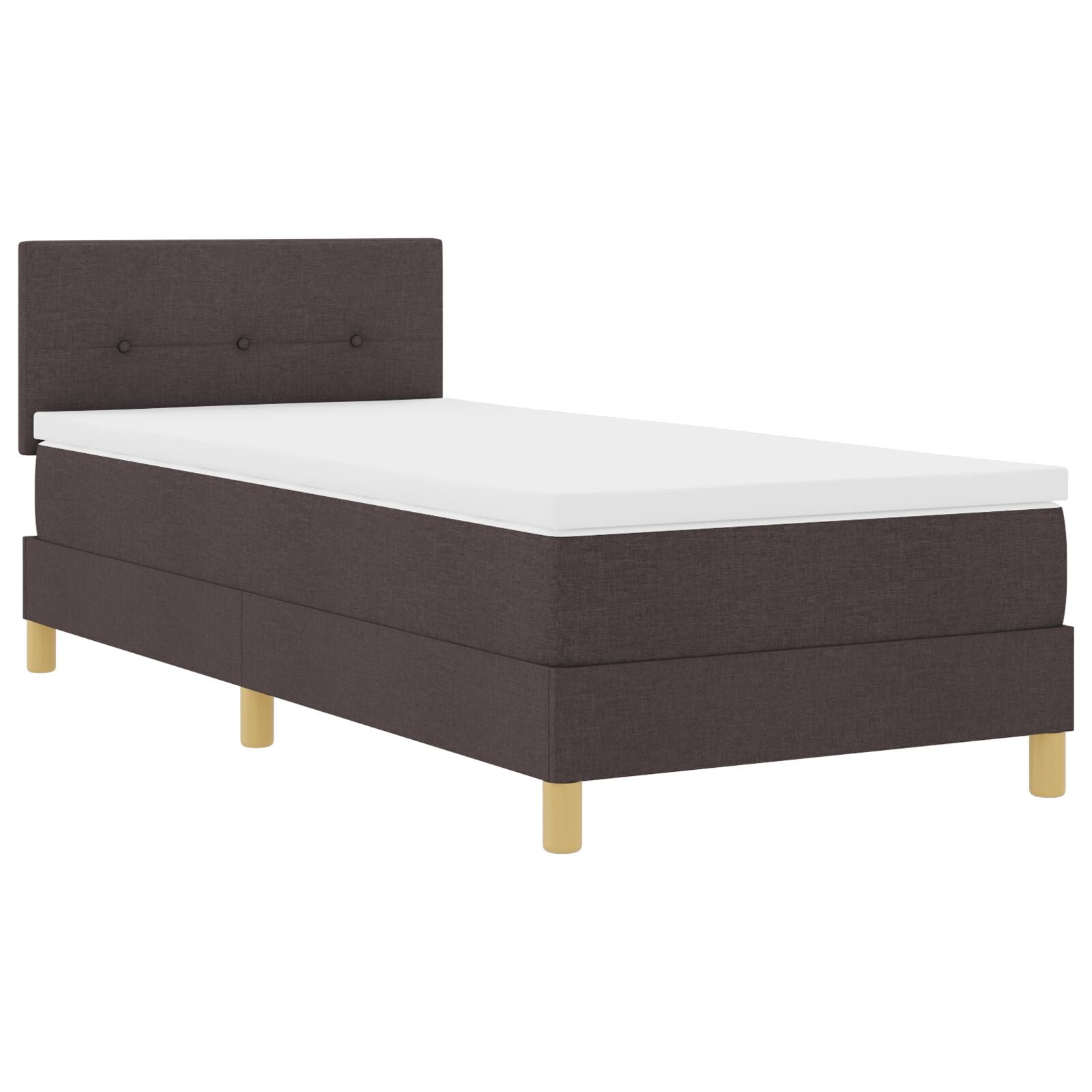 Boxspringbed Met Matras Stof Donkerbruin 80 x 200 cm Knoop-ge tuft