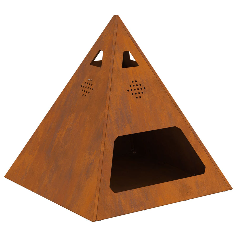 Vuurkorb Piramide 50X50X51 Cm Verweerd Staal Verweerd staal/Bruin