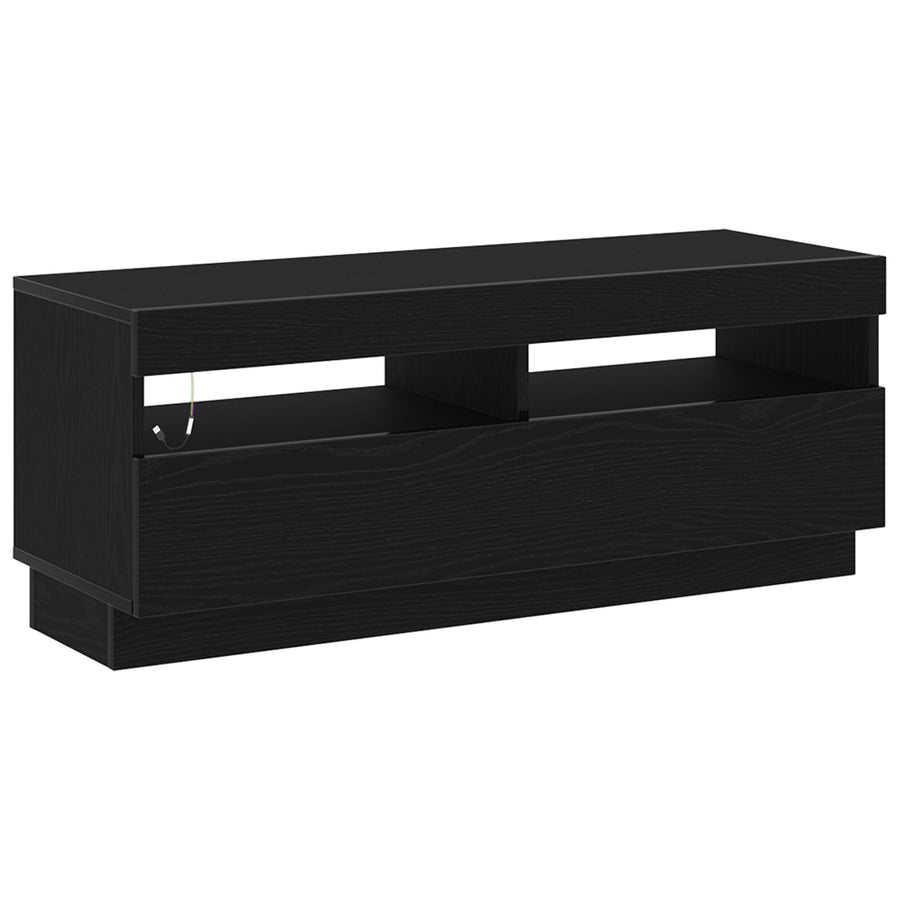 Tv-Kast Met Led-Verlichting - Zwart Eiken - 100X35X40 Cm - Bewerkt Hout
