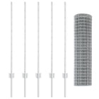 Hekwerk 1x10 m staal zilver met 5 U-posts