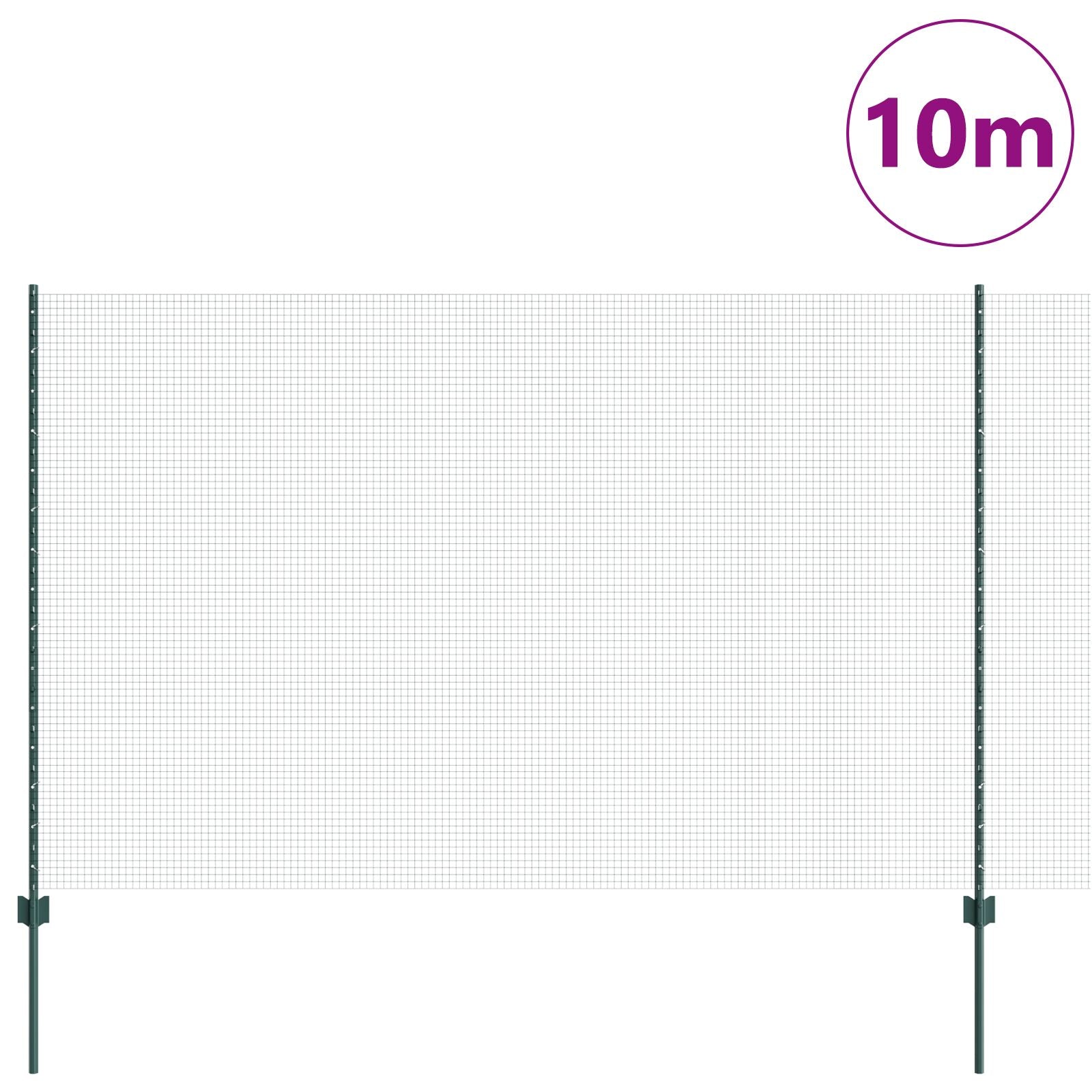 Gelaste Draad Omheining Met 5 U-Palen Groen 1,6X10 M Staal