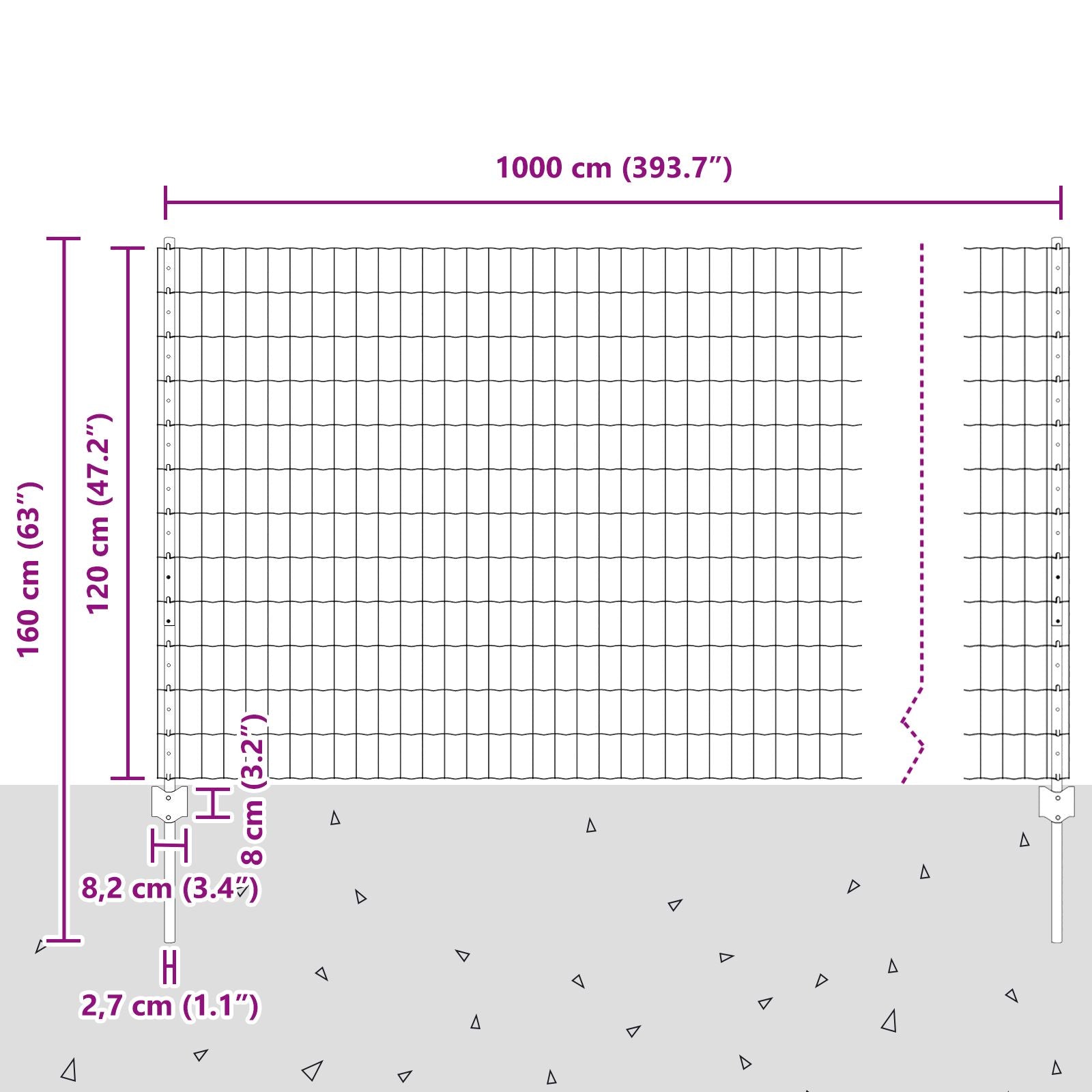 Euro Hek Met 5 U-Palen Groen 1.2X10 M Staal