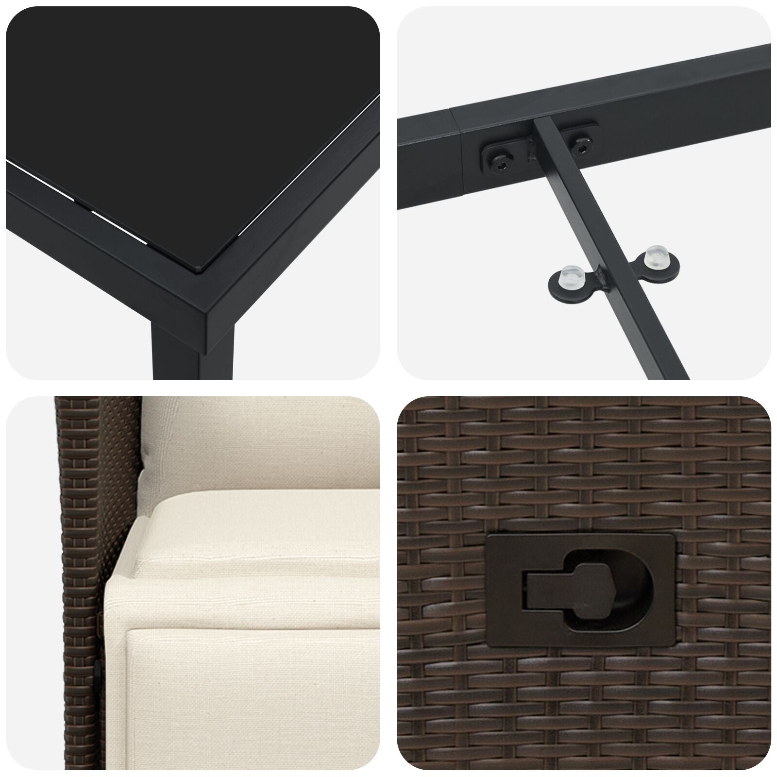 5-Delige Tuindinerset Met Kussens Bruin Poly Rattan