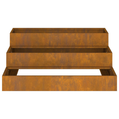 Tuinplanter 3-Lagen 90 x 90 x 35 cm Verweerd staal