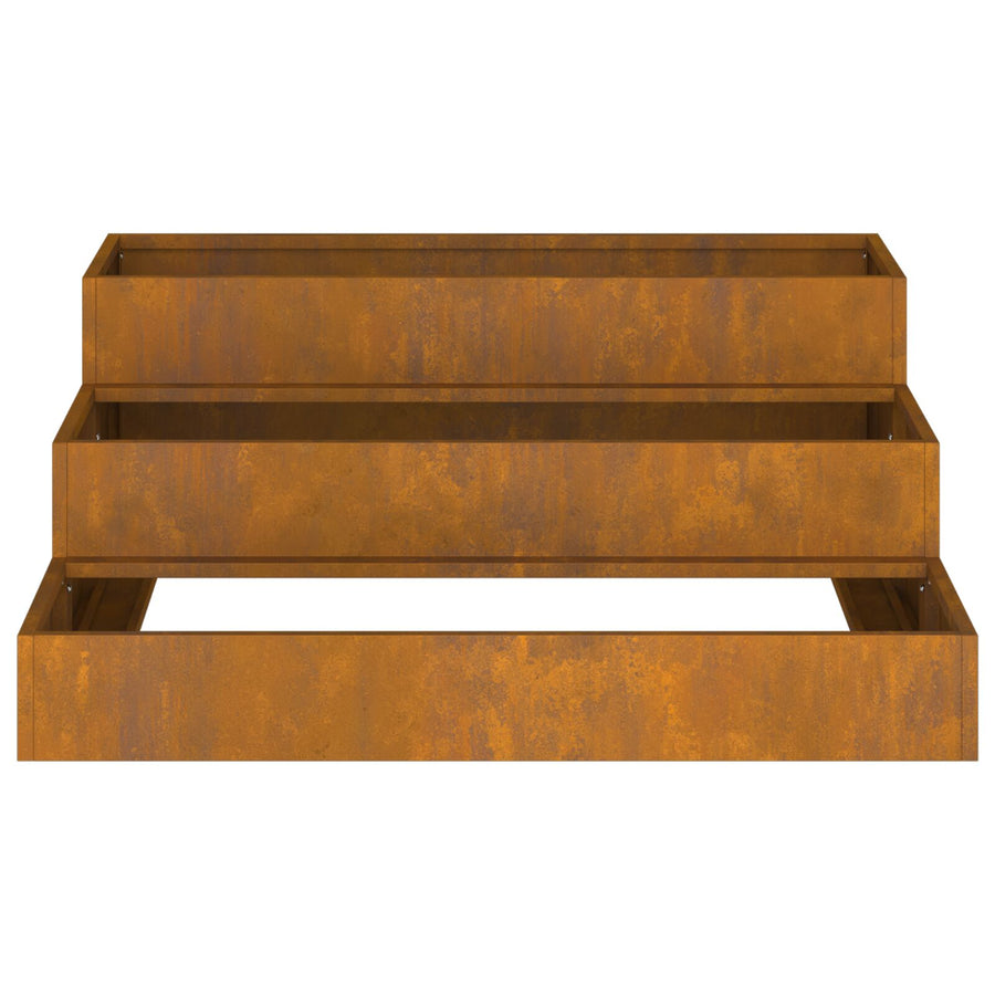 Tuinplanter 3-Lagen 90 x 90 x 35 cm Verweerd staal