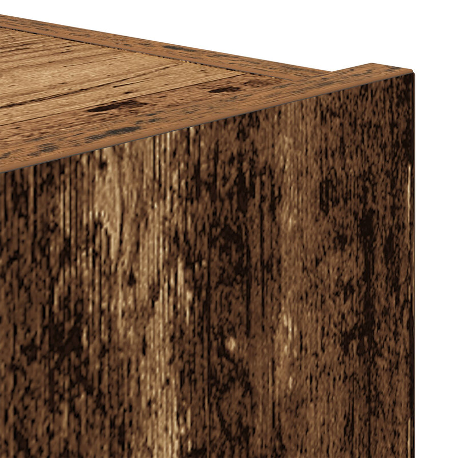 Tv Wandkast Met Led Verlichting Oud Hout 80X35X31 Cm