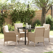 Tuinset poly rattan beige 4 stoelen tafel